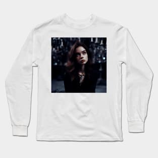 Sad Victorian girl looking into infinity Long Sleeve T-Shirt